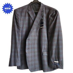 60R Sport Coat Gray Multicolor Check Checked Jos A Bank Wool Blend New Nwt Size